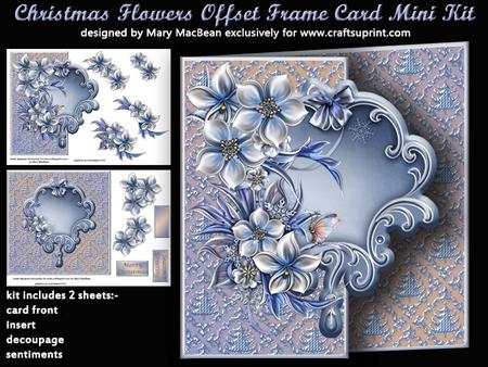 Christmas Flowers Offset Frame Card Mini Kit