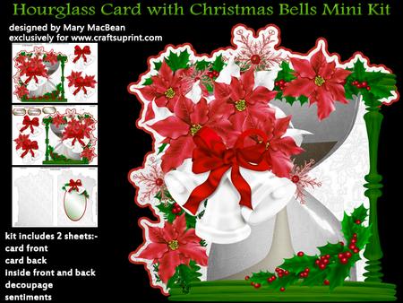 Hourglass Card with Christmas Bells Mini Kit