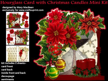 Hourglass Card with Christmas Candles Mini Kit