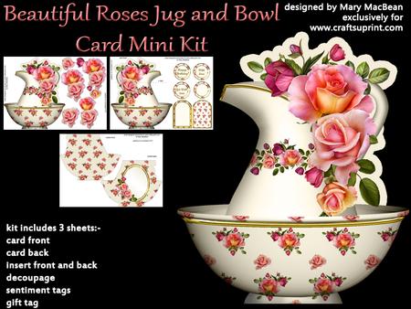 Beautiful Roses Jug and Bowl Mini Kit