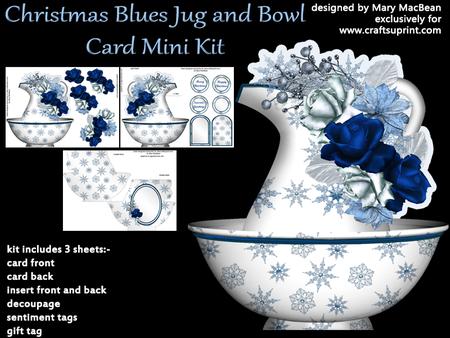 Christmas Blues Jug and Bowl Card Mini Kit