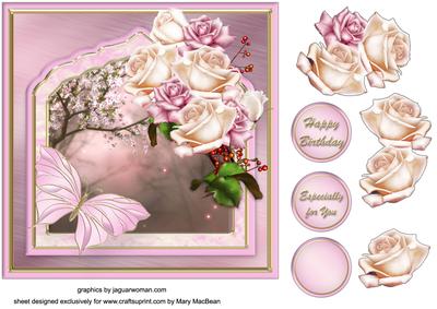 Roses and Berries Fancy Frame Card Front