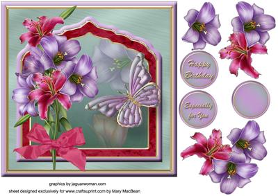 Lilies Fancy Frame Card Front