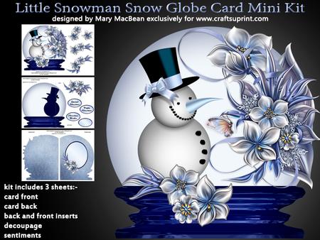 Little Snowman Snow Globe Card Mini Kit