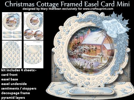Christmas Cottage Framed Easel Card Mini Kit