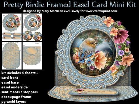Pretty Birdie Framed Easel Card Mini Kit