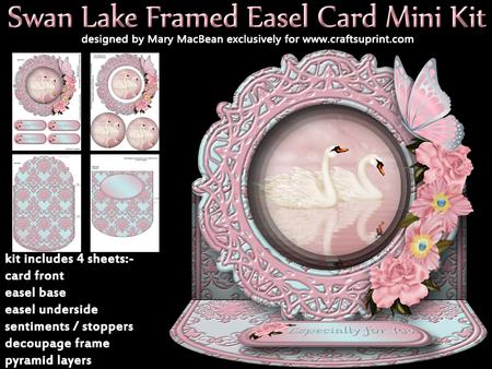 Swan Lake Framed Easel Card Mini Kit