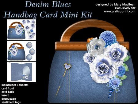 Denim Blues Handbag Card Mini Kit
