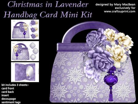 Christmas in Lavender Handbag Card Mini Kit