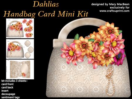 Dahlias Handbag Card Mini Kit