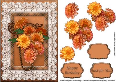 Lacy Lovelies A5 - Bronze Chrysanthemums