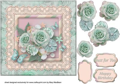 Lacy Lovelies 7" x 7" - Shabby Posy