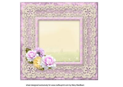 Lacy Lovelies 7" x 7" - Pink and Yellow Posy Insert