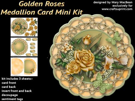 Golden Roses Medallion Card Mini Kit