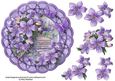 A Garden of Violets Medallion Card Front
