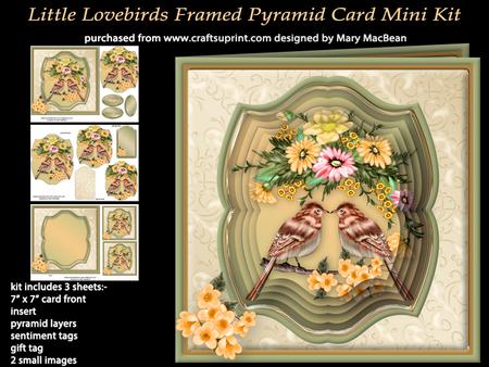 Little Lovebirds Framed Pyramid Card Mini Kit