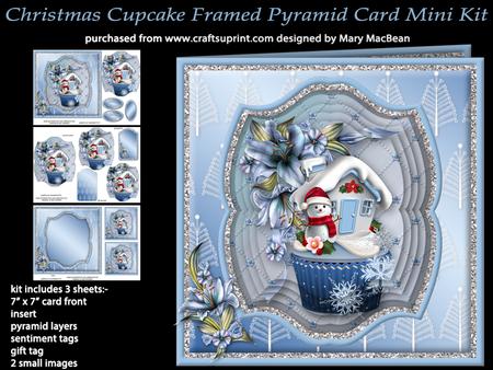 Christmas Cupcake Framed Pyramid Card Mini Kit
