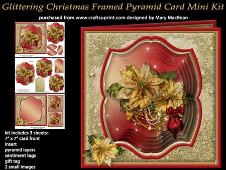 Glittering Christmas Framed Pyramid Card Mini Kit