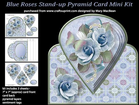 Blue Roses Stand-up Pyramid Card Mini Kit