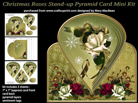 Christmas Roses Stand-up Pyramid Card Mini Kit