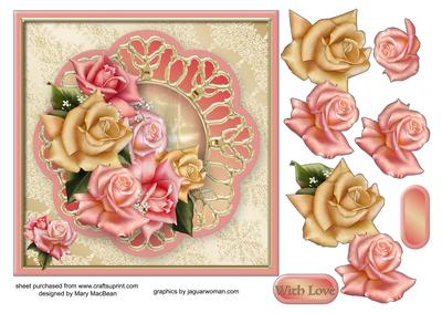 Edwardian Roses Decoupage Card Front