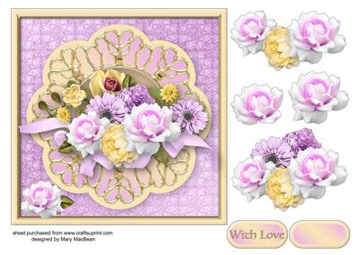 Mixed Bouquet Decoupage Card Front