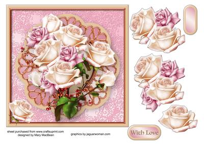 Roses and Berries Decoupage Card Front
