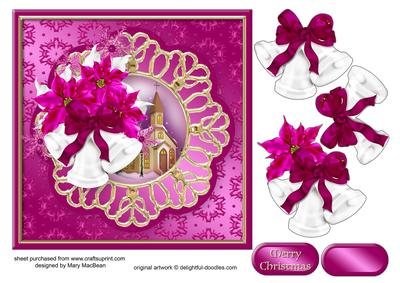 The Bells Ring Out Decoupage Card Front