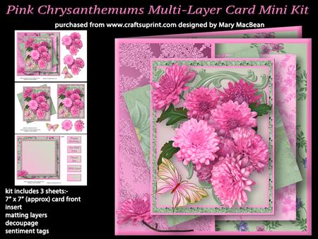 Pink Chrysanthemums Multi-layer Card Mini Kit