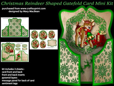 Christmas Reindeer Shaped Gatefold Card Mini Kit