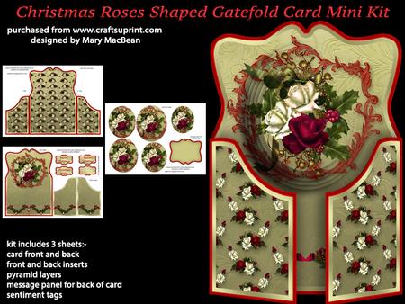 Christmas Roses Shaped Gatefold Card Mini Kit