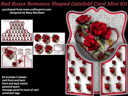 Red Roses Romance Shaped Gatefold Card Mini Kit
