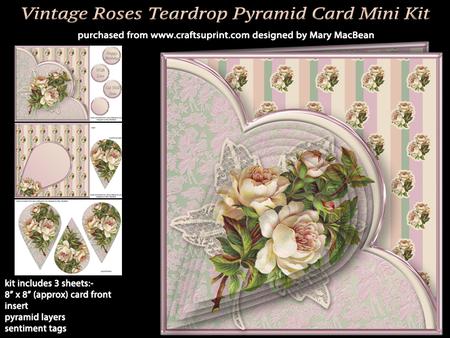 Vintage Roses Teardrop Pyramid Card Mini Kit