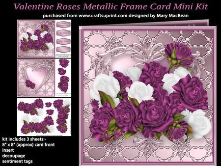 Valentine Roses Metallic Frame Card Mini Kit