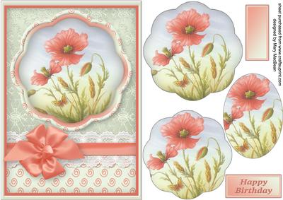 Pretty Poppies Petal Pyramid Card