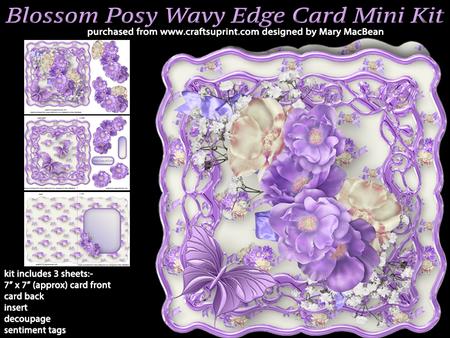Blossom Posy Wavy Edge Card Mini Kit