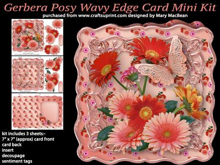Gerbera Posy Wavy Edge Card Mini Kit