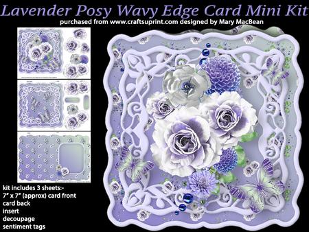 Lavender Posy Wavy Edge Card Mini Kit