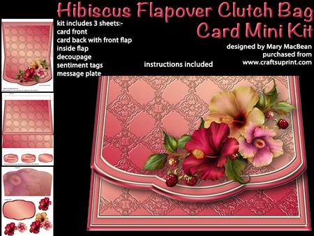 Hibiscus Flapover Clutch Bag Card Mini Kit