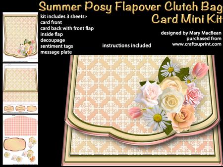 Summer Posy Flapover Clutch Bag Card Mini Kit