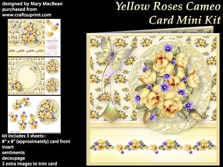 Yellow Roses Cameo Card Mini Kit