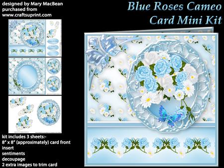 Blue Roses Cameo Card Mini Kit