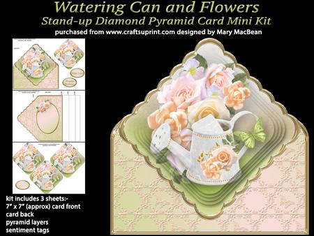 Watering Can and Flowers Diamond Pyramid Card Mini Kit