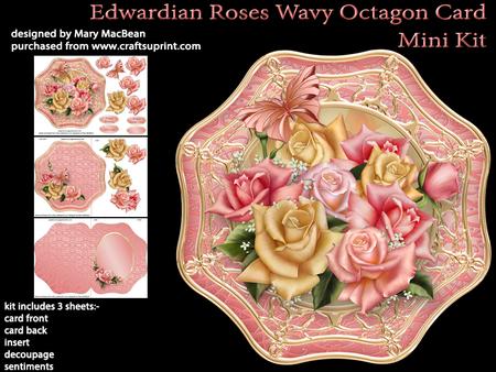 Edwardian Roses Wavy Octagon Card Mini Kit