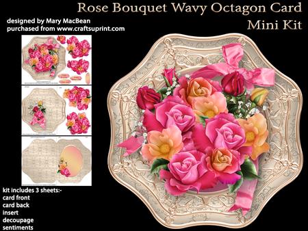 Rose Bouquet Wavy Octagon Card Mini Kit