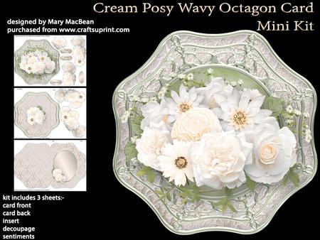 Cream Posy Wavy Octagon Card Mini Kit