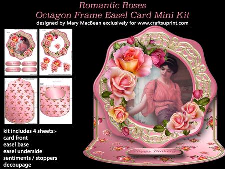 Romantic Roses Octagon Frame Easel Card Mini Kit