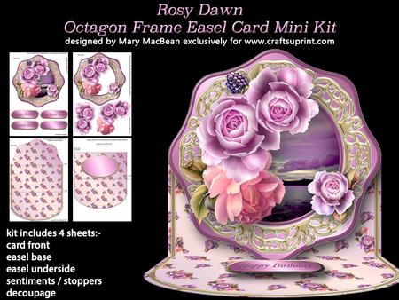 Rosy Dawn Octagon Frame Easel Card Mini Kit