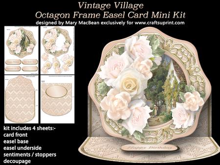 Vintage Village Octagon Frame Easel Card Mini Kit