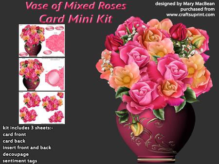 Vase of Mixed Roses Card Mini Kit